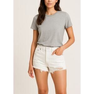 Levi's Premium 501 Original Fit High Rise Shorts Cut Offs White Size 30